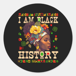 Sticker Rond Je Suis Noir Histoire Mois Célébration Afro-Améric