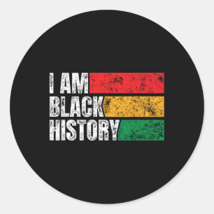 Sticker Rond Je Suis Noir Histoire Mois Drôle Vintage Junetdix