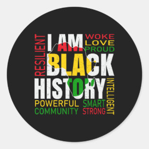 Sticker Rond Je Suis Noir Histoire Noir Mois Histoire Noire Ame