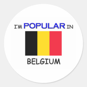 Sticker Rond Je suis populaire en BELGIQUE