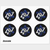 Sticker Rond Je Suis Pour Israël (Feuille)