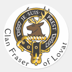 Sticker Rond Je Suis Prest - Clan Fraser Crest