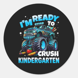Sticker Rond Je suis prêt à déchirer la maternelle premier jour