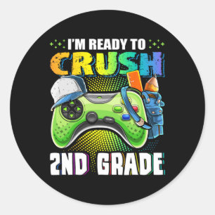 Sticker Rond Je suis prêt à écraser 2e année Ck à l'école Vidéo
