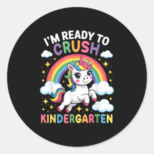 Sticker Rond Je suis prêt à écraser la maternelle de rentrée de