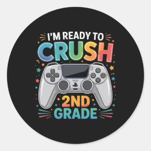 Sticker Rond Je suis prêt à écraser la Stitude de l'école de jo