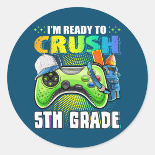 Sticker Rond Je suis prêt à écraser la vidéo de rentrée en 5e a