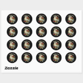 Sticker Rond Je suis prêt à écraser le dinosaure de 2e année T (Feuille)