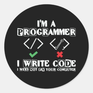 Sticker Rond Je suis programmeur
