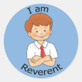 Sticker Rond Je suis révérencieux (Devant)