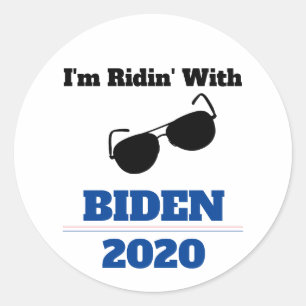 Sticker Rond Je suis Ridin' avec Biden en 2020
