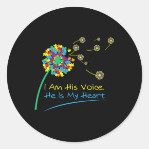 Sticker Rond Je Suis Sa Voix Il Est Ma Sensibilisation sur l'au