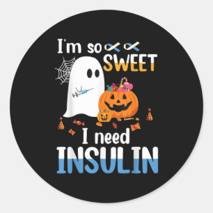 Sticker Rond Je Suis Si Doux Besoin Insuline Ghost Diabète Hall