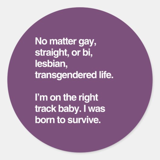 Sticker Rond Je suis sur la bonne voie bébé (Devant)