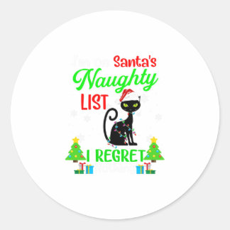 Sticker Rond je suis sur la liste coquine de père Noël mignonne