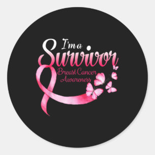 Sticker Rond Je suis Survivor Sensibilisation au cancer du sein