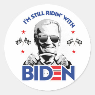 Sticker Rond Je suis toujours avec Biden