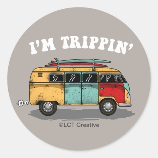 Sticker Rond Je suis Trippin' (Devant)