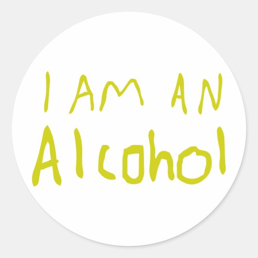 Sticker Rond Je suis un alcool (Devant)