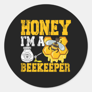 Sticker Rond Je Suis Un Beekeeper Beekeeg Expert Bee Apiary Hon