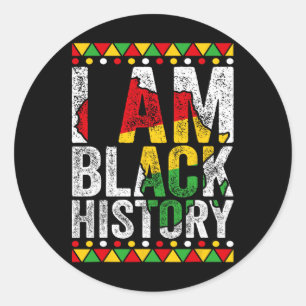 Sticker Rond Je suis un cadeau d'histoire noire Fierté noire Am