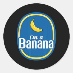 Sticker Rond Je suis un costume de banane Halloween Fruit Jaune