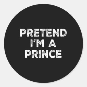 Sticker Rond Je suis un costume d'Halloween Prince Lazy