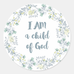 Sticker Rond Je suis un enfant de Dieu