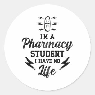 Sticker Rond Je suis un étudiant en pharmacie Pharmacy Pharmacy