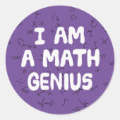 Sticker Rond Je suis un étudiant en physique mathématique génie (Devant)