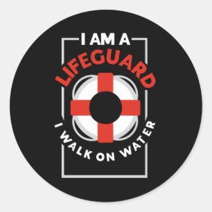 Sticker Rond Je Suis Un Gardien De Vie, Je Marche Sur L'Eau