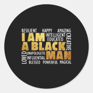 Sticker Rond Je suis un homme noir - Mois de l'histoire des Noi