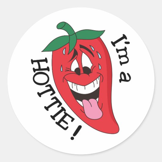 Sticker Rond Je suis un Hottie (Devant)