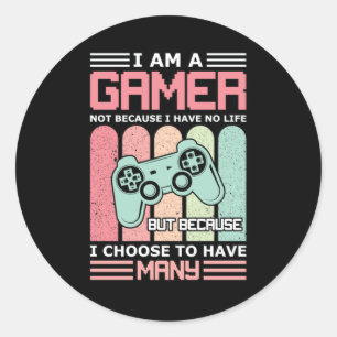 Sticker Rond Je Suis Un Joueur Jeu vidéo