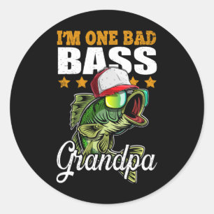 Sticker Rond Je suis un mauvais grand-père B de pêche cadeau de
