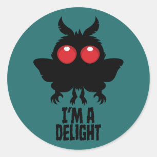 Sticker Rond Je suis un Mothman délice Créatif Mignon Cryptide