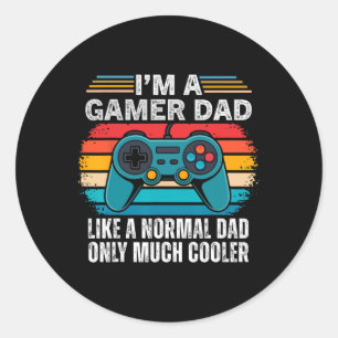 Sticker Rond Je suis un papa gamer comme un papa normal mais en