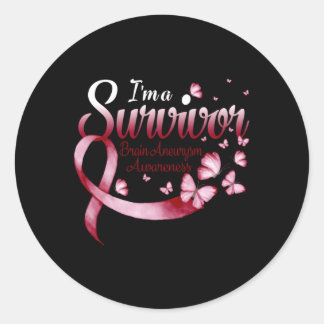 Sticker Rond Je Suis Un Papillon De Sensibilisation À L'Anévris