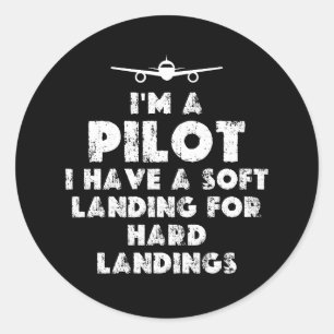 Sticker Rond Je suis un pilote amusant