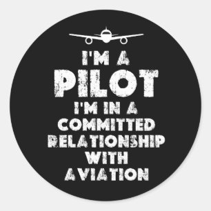 Sticker Rond Je suis un pilote amusant