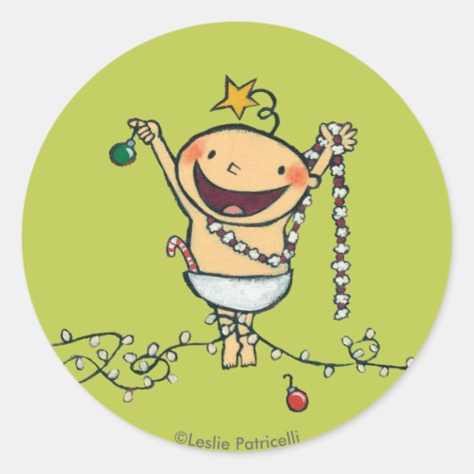 Sticker Rond Je suis un sapin de Noël ! (Devant)