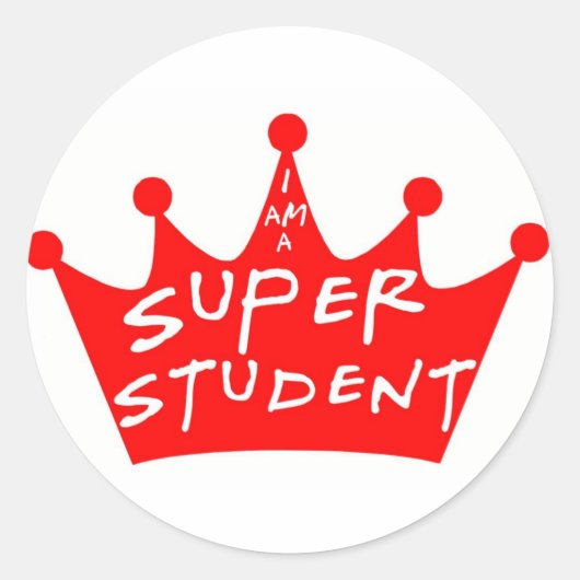 Sticker Rond Je Suis Un Super Étudiant (Devant)