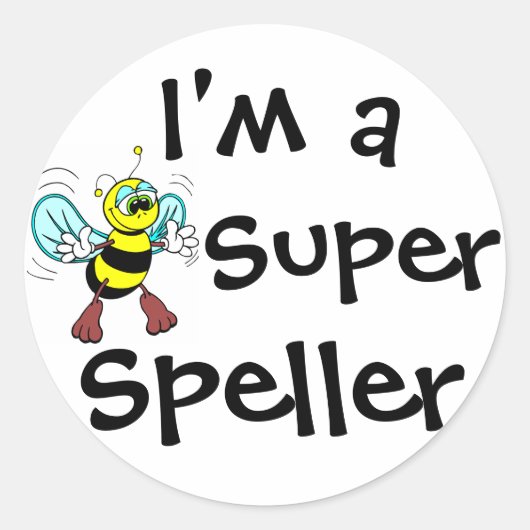 Sticker Rond Je suis un super Speller (Devant)