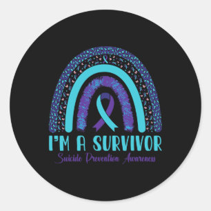 Sticker Rond Je suis un survivant de la prévention du suicide L