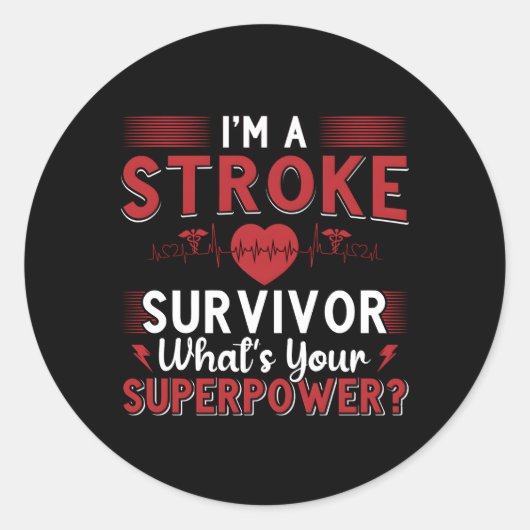 Sticker Rond Je Suis Un Survivant De L'Attaque Attaque Sensibil (Devant)