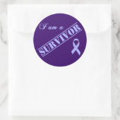 Sticker Rond Je suis un survivant - Lavender Ruban général Canc (Sac)