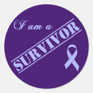 Sticker Rond Je suis un survivant - le Général Cancer de ruba