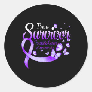 Sticker Rond Je suis Un Survivant Pancréatique Cancer Sensibili