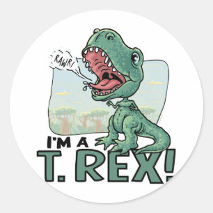 Sticker Rond Je suis un T. Rex Dinosaur idées cadeaux