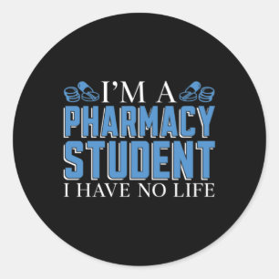Sticker Rond Je suis un technicien en pharmacie Étudiant Techni